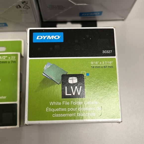 DYMO bundle of white folder label, 2 ink cassettes, 3 address label packages NEW - Picture 2 of 6